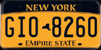 NY license plate GIO8260