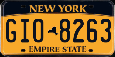 NY license plate GIO8263