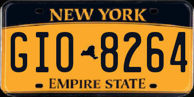 NY license plate GIO8264