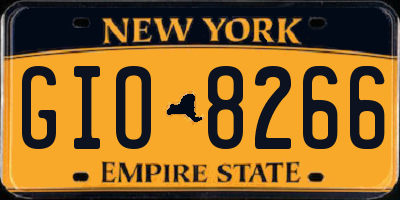 NY license plate GIO8266