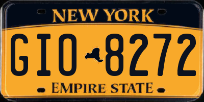 NY license plate GIO8272