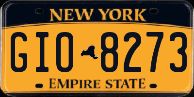 NY license plate GIO8273