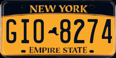 NY license plate GIO8274