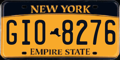 NY license plate GIO8276
