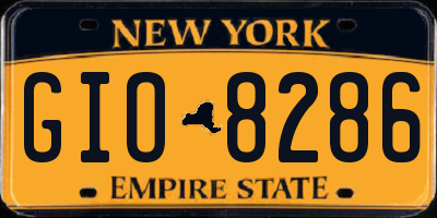 NY license plate GIO8286
