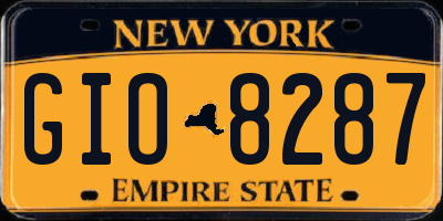 NY license plate GIO8287