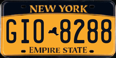 NY license plate GIO8288