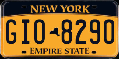 NY license plate GIO8290