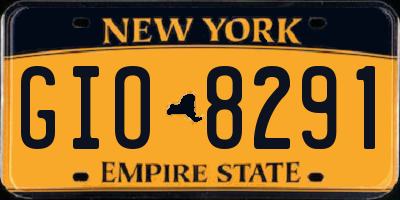NY license plate GIO8291
