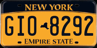NY license plate GIO8292