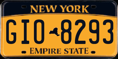 NY license plate GIO8293