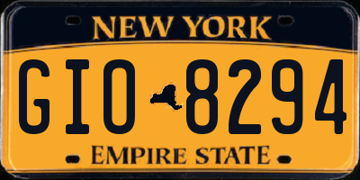 NY license plate GIO8294
