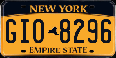 NY license plate GIO8296