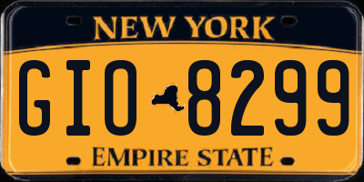 NY license plate GIO8299