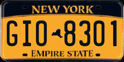NY license plate GIO8301