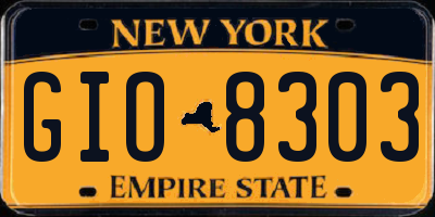 NY license plate GIO8303