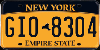 NY license plate GIO8304