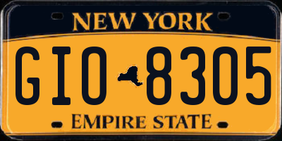 NY license plate GIO8305