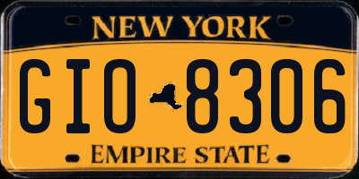 NY license plate GIO8306