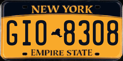 NY license plate GIO8308