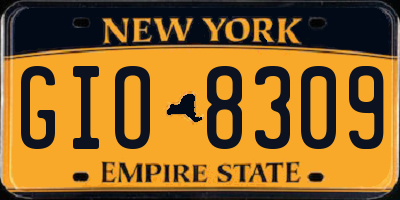 NY license plate GIO8309