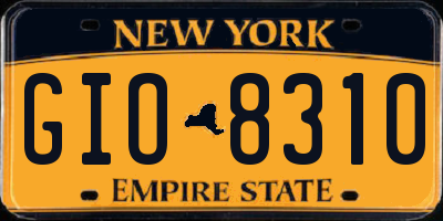 NY license plate GIO8310