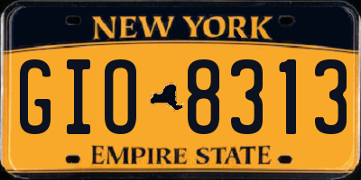 NY license plate GIO8313