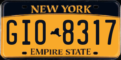 NY license plate GIO8317