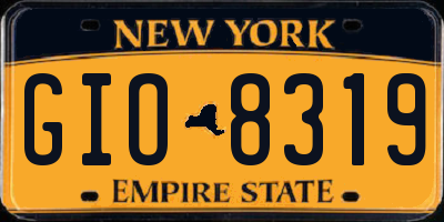 NY license plate GIO8319