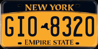 NY license plate GIO8320