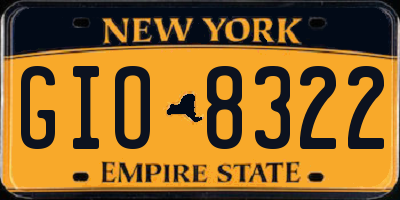 NY license plate GIO8322