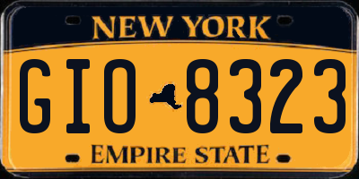NY license plate GIO8323