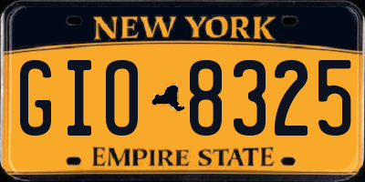 NY license plate GIO8325