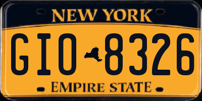 NY license plate GIO8326