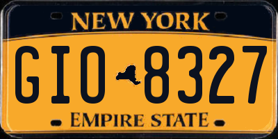 NY license plate GIO8327