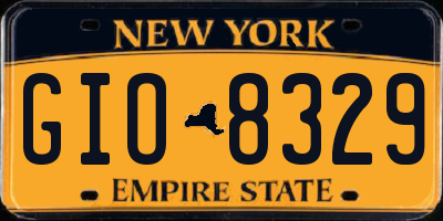 NY license plate GIO8329