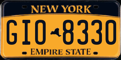 NY license plate GIO8330