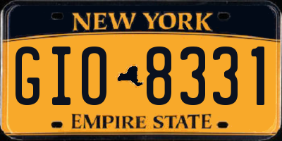 NY license plate GIO8331