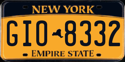 NY license plate GIO8332
