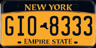 NY license plate GIO8333