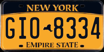NY license plate GIO8334