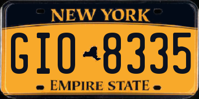 NY license plate GIO8335