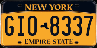 NY license plate GIO8337
