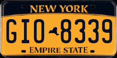 NY license plate GIO8339