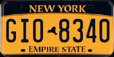 NY license plate GIO8340