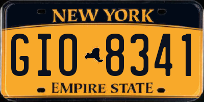 NY license plate GIO8341