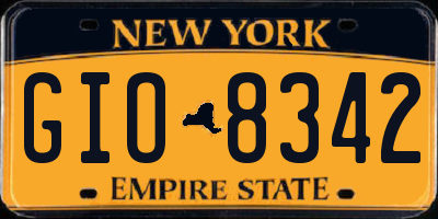 NY license plate GIO8342