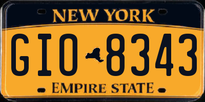 NY license plate GIO8343