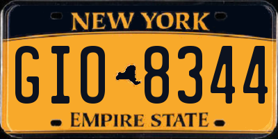 NY license plate GIO8344