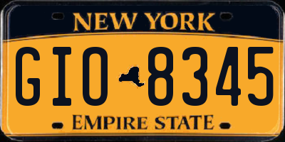 NY license plate GIO8345